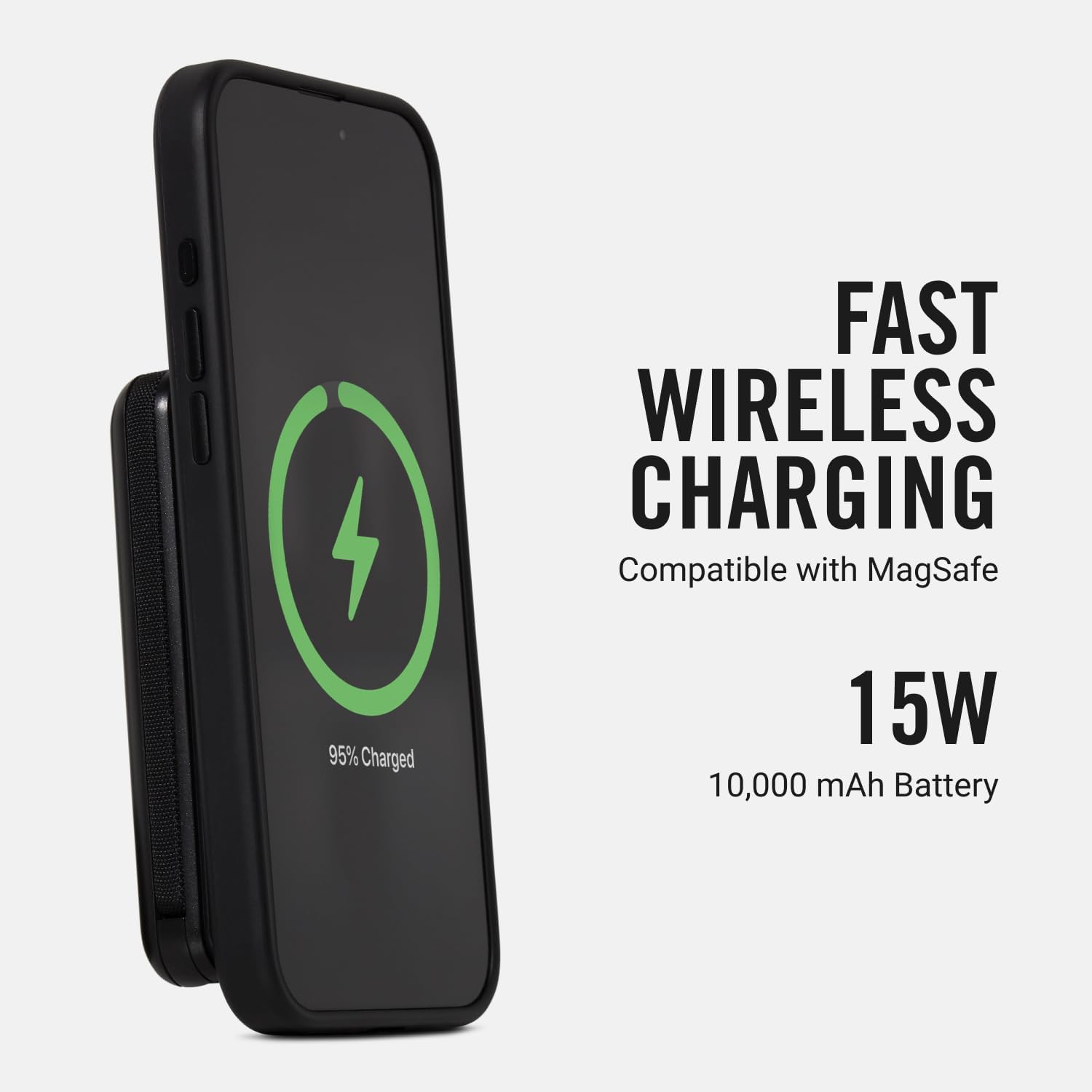 Ridge 20W Magnetic Power Bank Battery Pack 10,000mAh - Fast Charging, Compatible with MagSafe - Portable Charger Flight-Safe Travel Powerbank - Built-in Cables & Magnetic Attachment (Matte Black) - Image 2