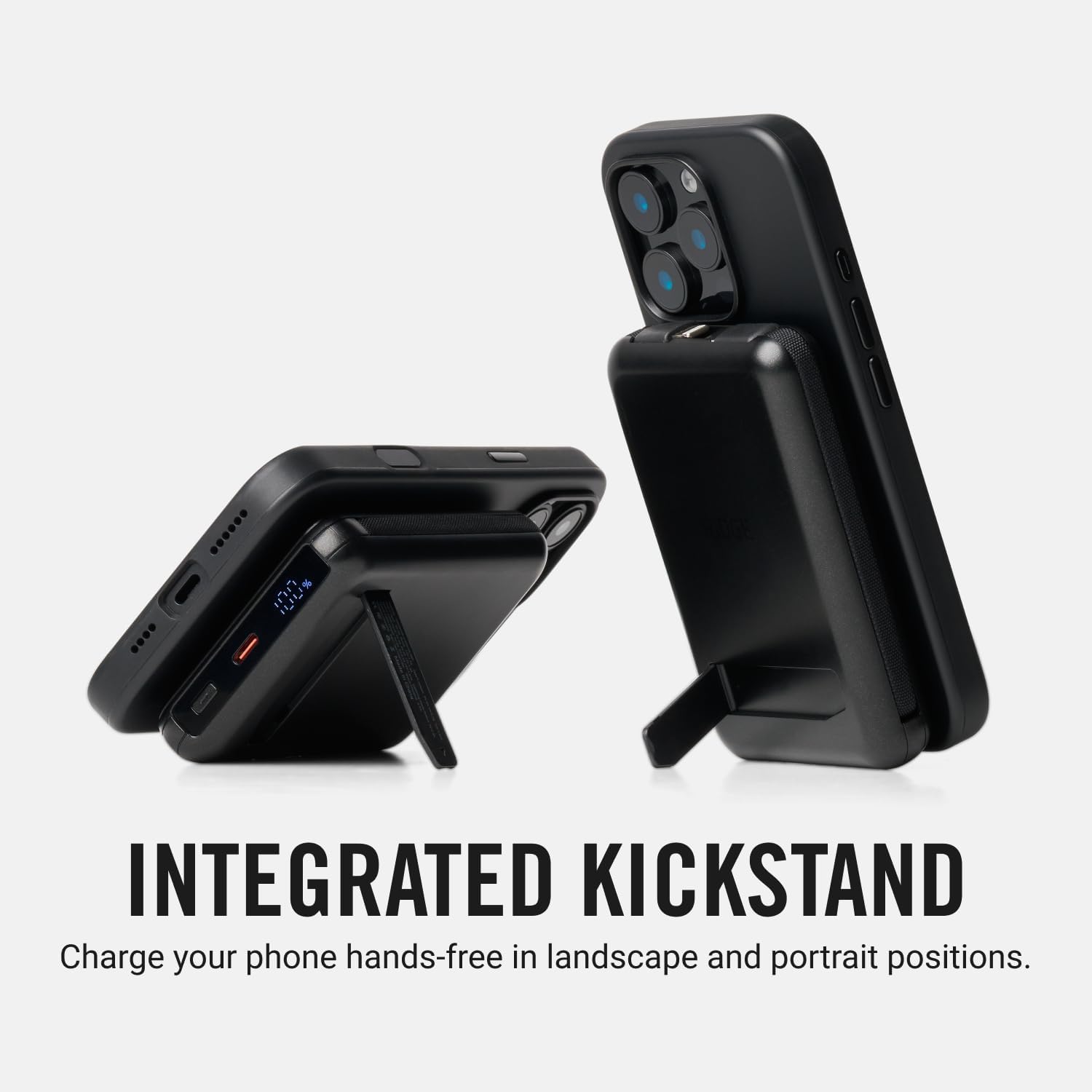 Ridge 20W Magnetic Power Bank Battery Pack 10,000mAh - Fast Charging, Compatible with MagSafe - Portable Charger Flight-Safe Travel Powerbank - Built-in Cables & Magnetic Attachment (Matte Black) - Image 7