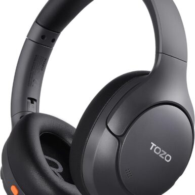 TOZO HT3 Hybrid Noise Cancelling Wireless Headphones, 90H Over Ear Headset | Hi Res Audio, AI Voice Assistant, Dual Device Connection, 32 Custom EQs, Built In 5 Mics, ANC, Foldable, Bluetooth 6.0