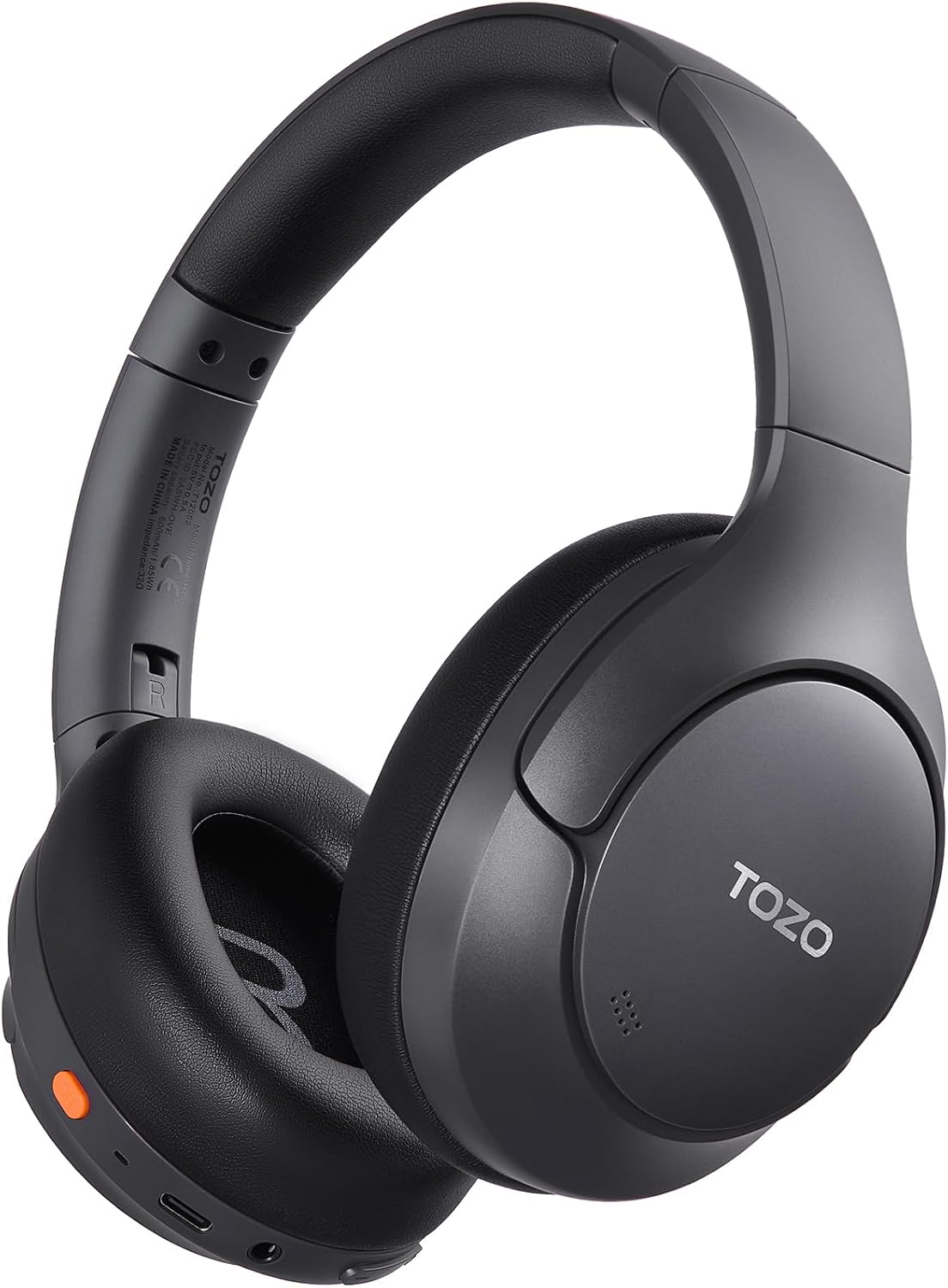 TOZO HT3 Hybrid Noise Cancelling Wireless Headphones, 90H Over Ear Headset | Hi Res Audio, AI Voice Assistant, Dual Device Connection, 32 Custom EQs, Built In 5 Mics, ANC, Foldable, Bluetooth 6.0