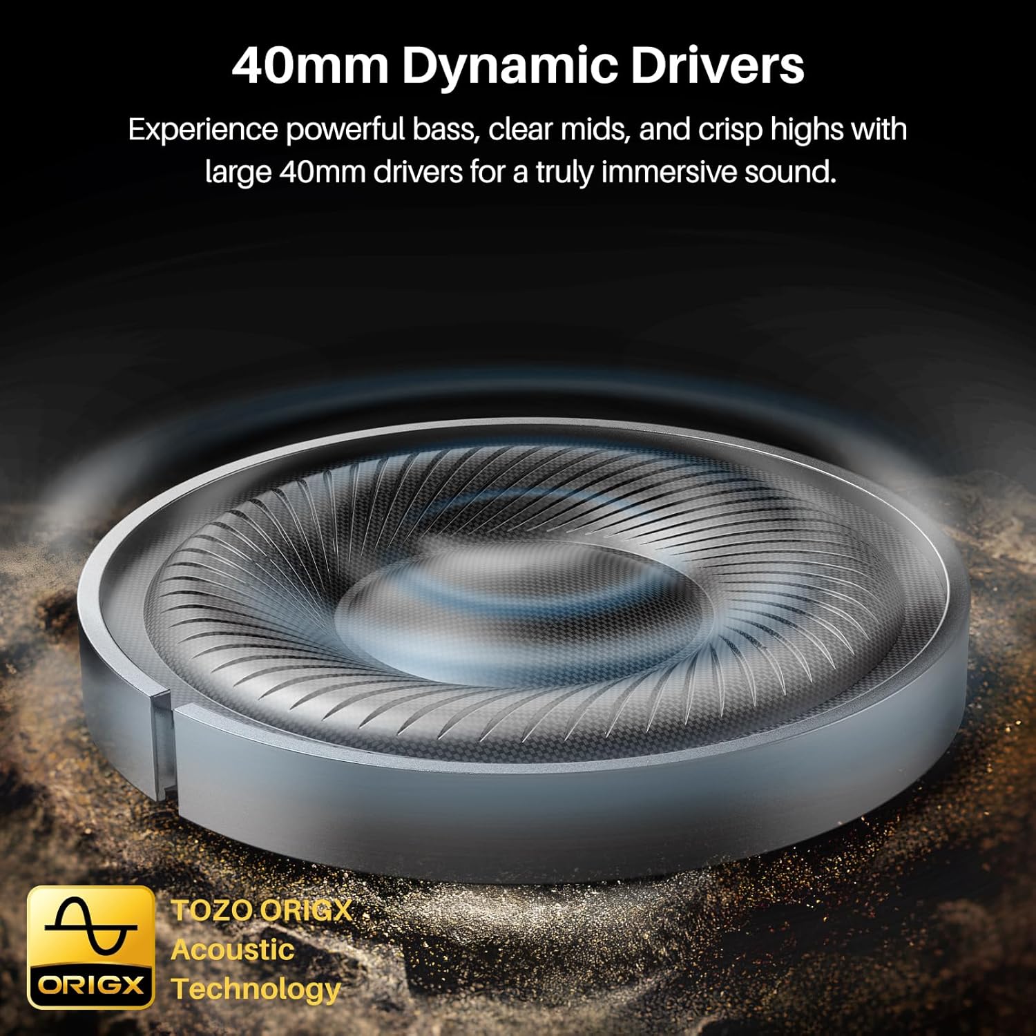 TOZO HT3 Hybrid Noise Cancelling Wireless Headphones, 90H Over Ear Headset | Hi Res Audio, AI Voice Assistant, Dual Device Connection, 32 Custom EQs, Built In 5 Mics, ANC, Foldable, Bluetooth 6.0 - Image 3