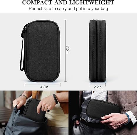 FYY Electronic Organizer, Travel Tech Pouch Bag, Cable Organizer Black - Image 5