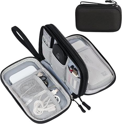 FYY Electronic Organizer, Travel Tech Pouch Bag, Cable Organizer Black